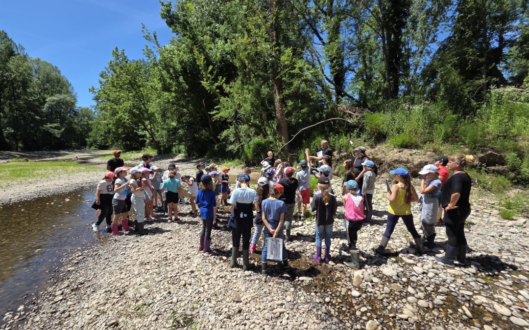 Les élèves de l&rsquo;école primaire de Vayrac à la découverte du bras restauré de Pontou