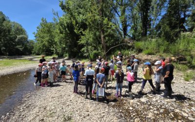 Les élèves de l&rsquo;école primaire de Vayrac à la découverte du bras restauré de Pontou